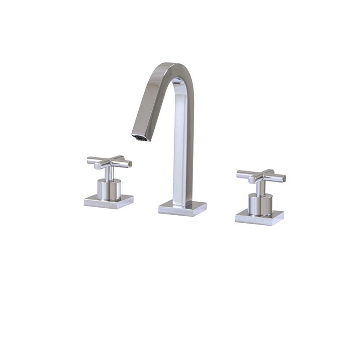 Aquabrass X7710 Xsquare Short Widespread Lavatory Faucet Polished Chrome 1