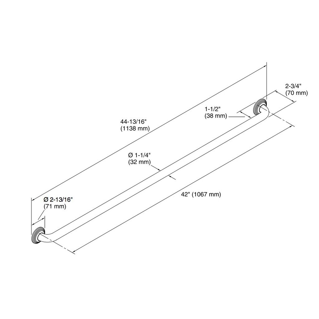 Kohler 10545-S Traditional 42 Grab Bar 2