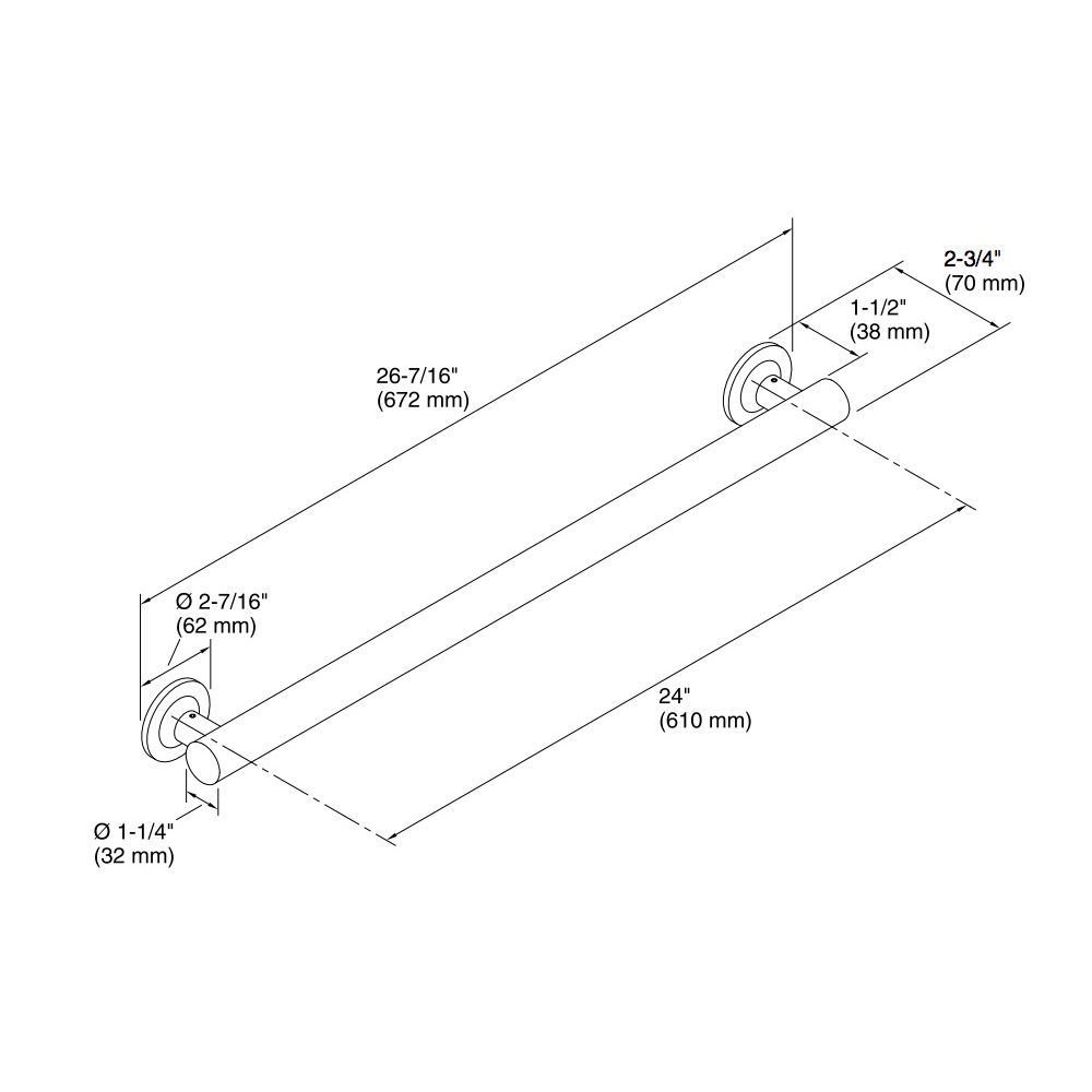 Kohler 11893-S Purist 24 Grab Bar 2