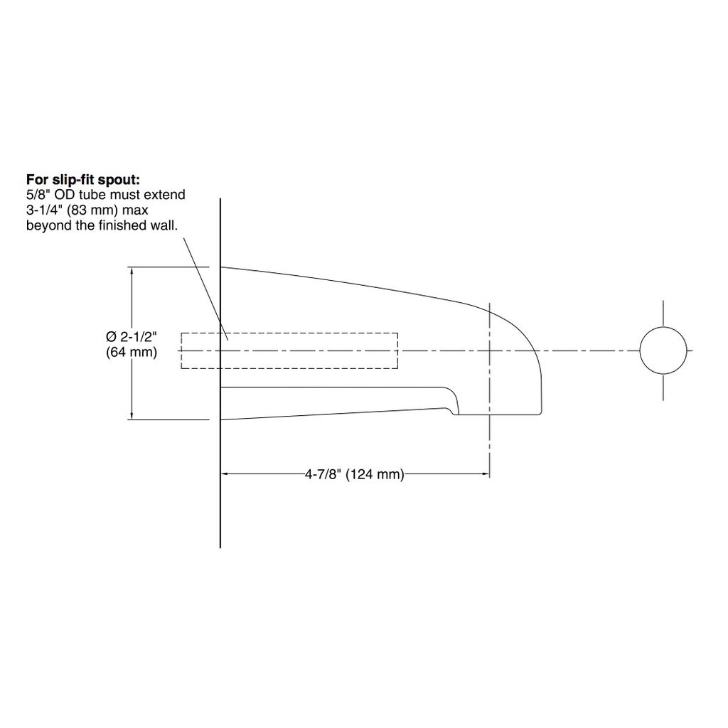 Kohler 373-S-BN Devonshire 4-7/16 Non-Diverter Spout With Slip-Fit Connection 2