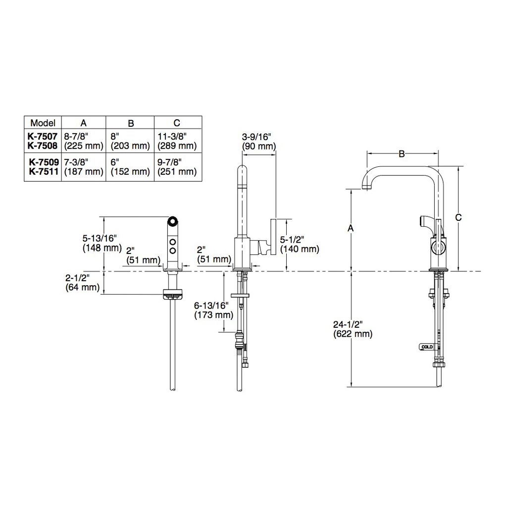 Kohler 7508-SN Purist Primary Swing Spout With Spray 2