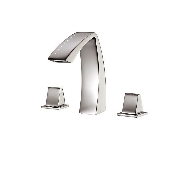 Aquabrass 61716 Etna Widespread Lavatory Faucet With Crystals Brushed Nickel 1