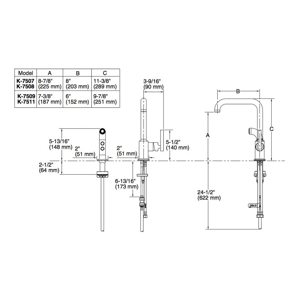 Kohler 7509-SN Purist Secondary Swing Spout Without Spray 2