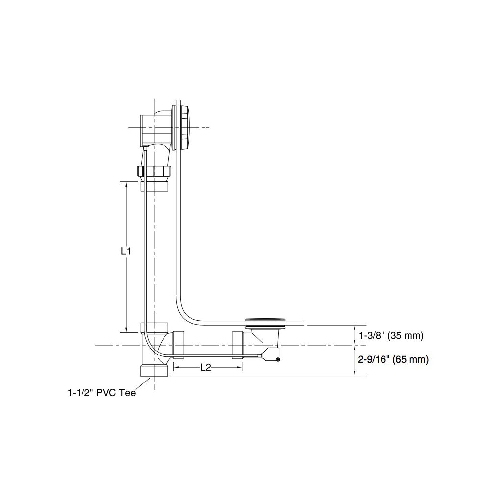 Kohler 7214-PB Clearflo Cable Bath Drain Less Pvc Tubing 2