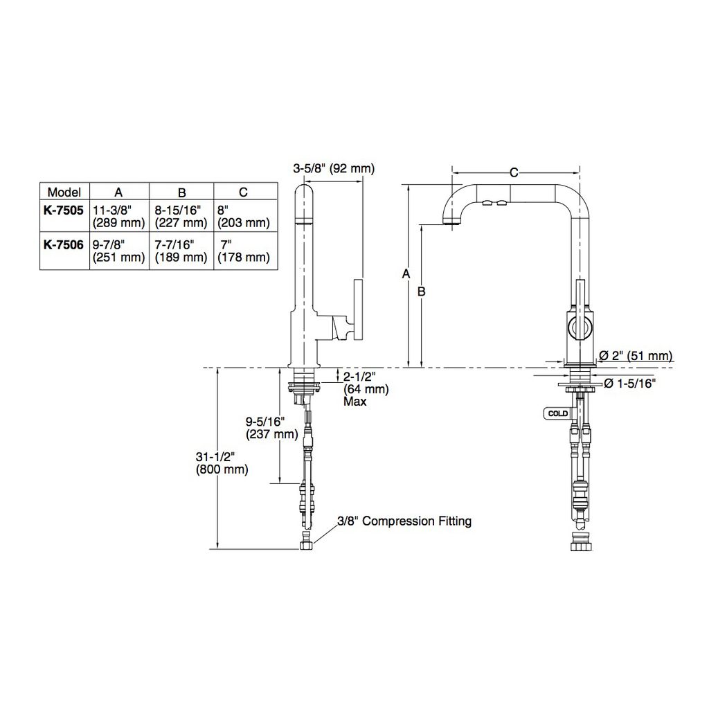 Kohler 7505-SN Purist Primary Pullout Kitchen Faucet 2
