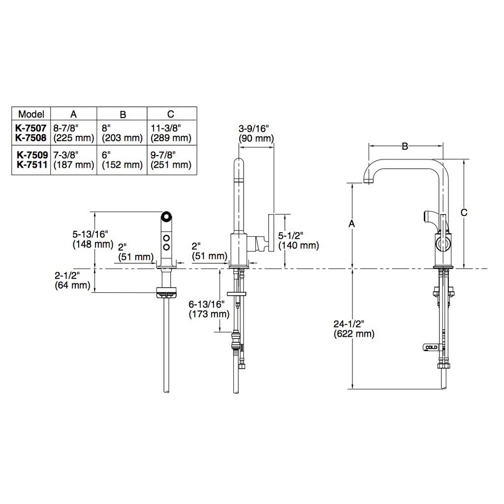 Kohler 7507-CP Purist Primary Swing Spout Kitchen Faucet Without Spray 2