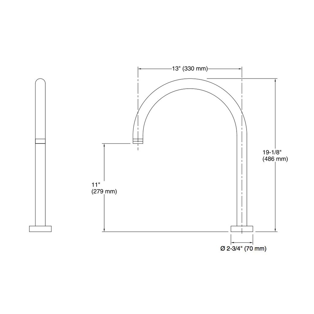 Kohler 8360-CP Laminar Deck-Mount Bath Filler 2