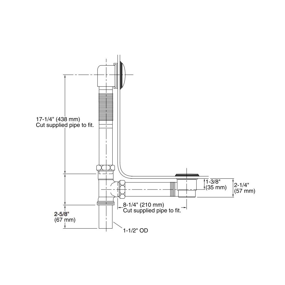 Kohler 7259-BV Clearflo Brass Toe Tap Bath Drain 2
