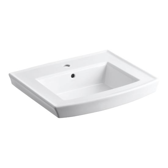Kohler 2358-1-0 Archer Pedestal Lavatory Basin With Single-Hole Faucet Drilling 3