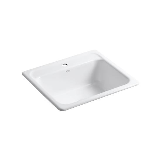 Kohler 5964-1-0 Mayfield 25 X 22 X 8-3/4 Top-Mount Single-Bowl Kitchen Sink With Single Faucet Hole 1