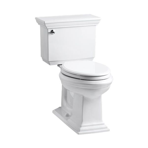Kohler 3817-0 Memoirs Stately Comfort Height Two-Piece Elongated 1.28 Gpf Toilet With Aquapiston Flush Technology And Left-Hand Trip Lever 1