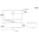 Kohler 5283-NA Strive 35 x 18 Undermount Large Single Bowl Kitchen Sink 2