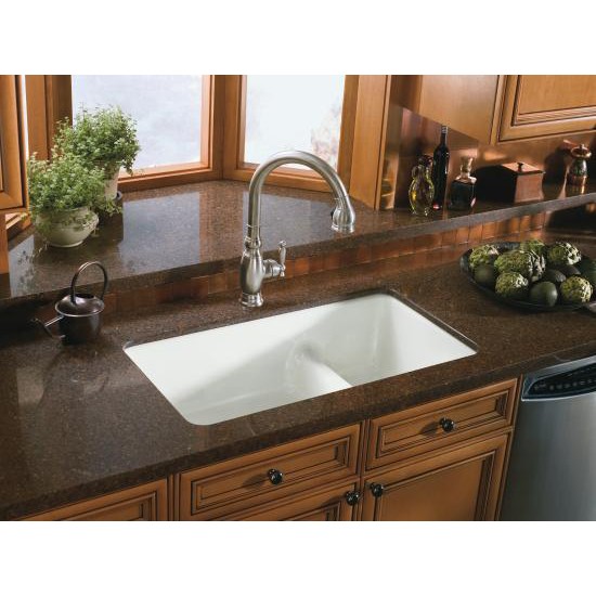 Kohler 6625-0 Iron/Tones 33 X 18-3/4 X 9-5/8 Top-/Under-Mount Smart Divide Large/Medium Double-Bowl Kitchen Sink 2