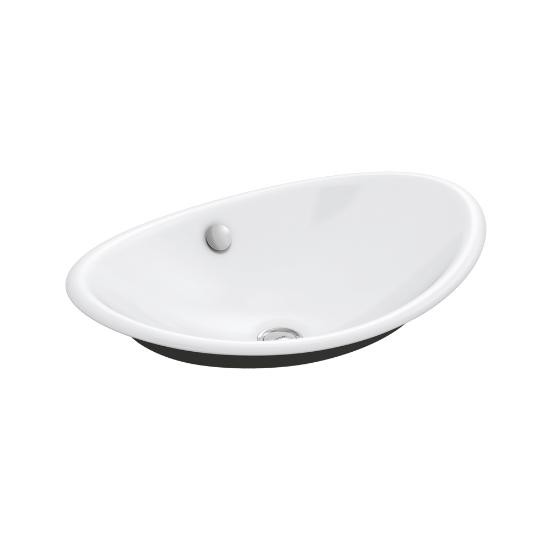 Kohler 5403-P5-0 Iron Plains Wading Pool Oval Bathroom Sink With Iron Black Painted Underside 1