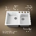 Kohler 5931-4U-0 Executive Chef 33 X 22 X 10-5/8 Under-Mount Large/Medium High/Low Double-Bowl Kitchen Sink With 4 Oversize Faucet Holes 1