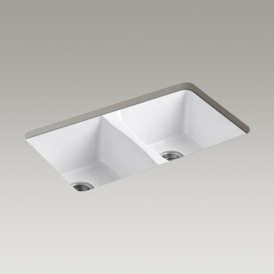 Kohler 5873-5U-0 Deerfield 33 x 22 Undermount Double Kitchen Sink 1