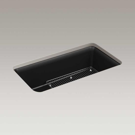 Kohler 8206-CM1 Cairn 33-1/2 X 18-5/16 X 9-1/2 Neoroc Under-Mount Single-Bowl Kitchen Sink With Sink Rack 3