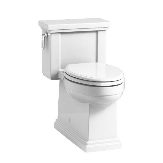 Kohler 3981-0 Tresham Comfort Height Skirted One-Piece Compact Elongated 1.28 Gpf Toilet With Aquapiston Flush Technology And Left-Hand Trip Lever 1