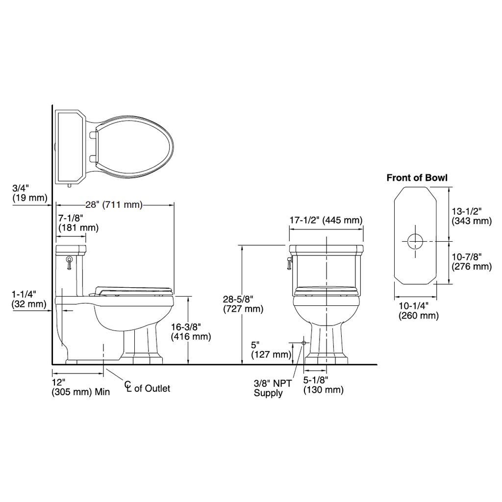 Kohler 3940-0 Kathryn Comfort Height One-Piece Compact Elongated 1.28 Gpf Toilet With Aquapiston Flush Technology And Concealed Trapway 2