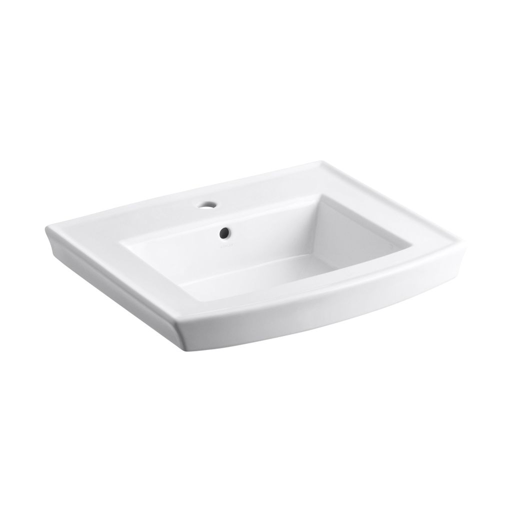 Kohler 2358-1-0 Archer Pedestal Lavatory Basin With Single-Hole Faucet Drilling 1
