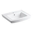 Kohler 2358-1-0 Archer Pedestal Lavatory Basin With Single-Hole Faucet Drilling 3