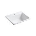 Kohler 5964-1-0 Mayfield 25 X 22 X 8-3/4 Top-Mount Single-Bowl Kitchen Sink With Single Faucet Hole 1