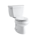 Kohler 3577-0 Wellworth Classic Two-Piece Round-Front 1.28 Gpf Toilet With Class Five Flush Technology And Left-Hand Trip Lever 3