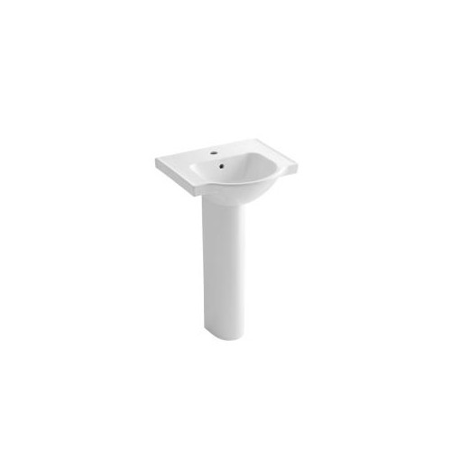 Kohler 5265-1-0 Veer 21 Pedestal Bathroom Sink With Single Faucet Hole 1