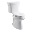 Kohler 3949-0 Highline Comfort Height Two-Piece Elongated 1.28 Gpf Toilet With Class Five Flush Technology And Left-Hand Trip Lever 3