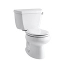 Kohler 3577-RA-0 Wellworth Classic Two-Piece Round-Front 1.28 Gpf Toilet With Class Five Flush Technology And Right-Hand Trip Lever 3