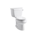 Kohler 3575-RA-0 Wellworth Classic Two-Piece Elongated 1.28 Gpf Toilet With Class Five Flush Technology And Right-Hand Trip Lever 1