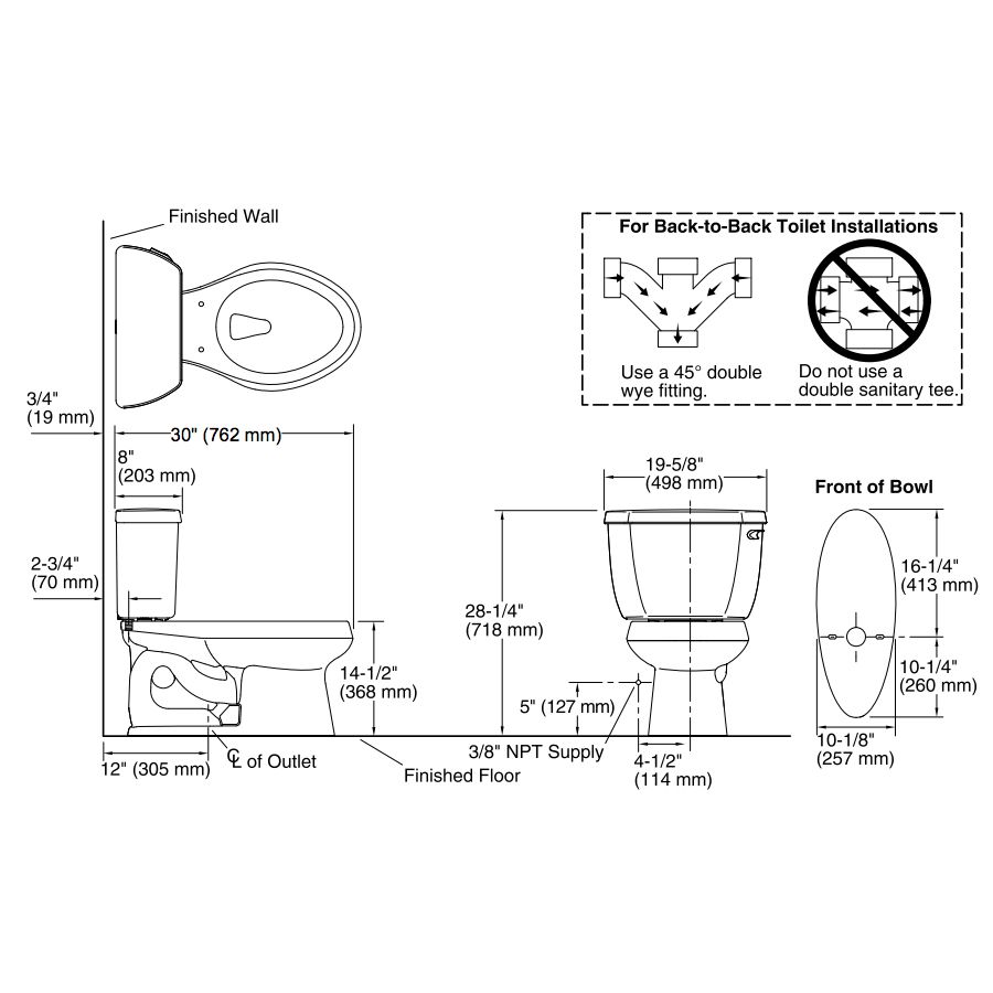Kohler 3575-RA-0 Wellworth Classic Two-Piece Elongated 1.28 Gpf Toilet With Class Five Flush Technology And Right-Hand Trip Lever 2