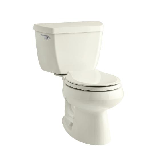 Kohler 3577-96 Wellworth Classic Two-Piece Round-Front 1.28 Gpf Toilet With Class Five Flush Technology And Left-Hand Trip Lever 3