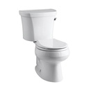 Kohler 3947-TR-0 Wellworth Two-Piece Round-Front 1.28 Gpf Toilet With Class Five Flush Technology Right-Hand Trip Lever And Tank Cover Locks 3