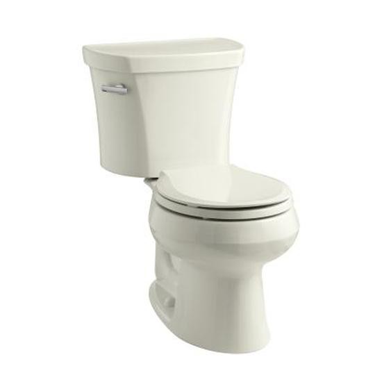Kohler 3947-UT-96 Wellworth Two-Piece Round-Front 1.28 Gpf Toilet With Class Five Flush Technology Left-Hand Trip Lever Insuliner Tank Liner And Tank Cover Locks 3