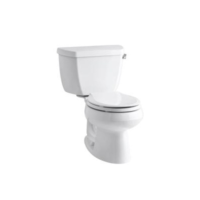 Kohler 3577-RA-0 Wellworth Classic Two-Piece Round-Front 1.28 Gpf Toilet With Class Five Flush Technology And Right-Hand Trip Lever 1