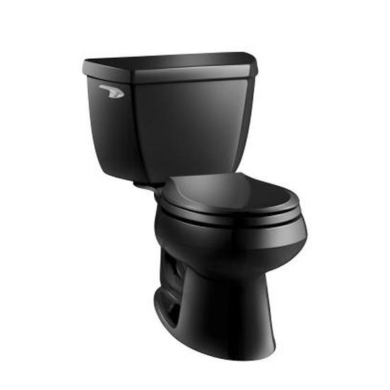 Kohler 3577-7 Wellworth Classic Two-Piece Round-Front 1.28 Gpf Toilet With Class Five Flush Technology And Left-Hand Trip Lever 3