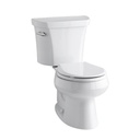 Kohler 3997-UT-0 Wellworth Two-Piece Round-Front 1.28 Gpf Toilet With Class Five Flush Technology Left-Hand Trip Lever Insuliner Tank Liner And Tank Cover Locks 3