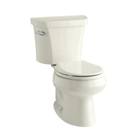 Kohler 3997-UT-96 Wellworth Two-Piece Round-Front 1.28 Gpf Toilet With Class Five Flush Technology Left-Hand Trip Lever Insuliner Tank Liner And Tank Cover Locks 3