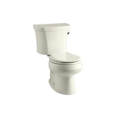 Kohler 3947-TR-96 Wellworth Two-Piece Round-Front 1.28 Gpf Toilet With Class Five Flush Technology Right-Hand Trip Lever And Tank Cover Locks 1
