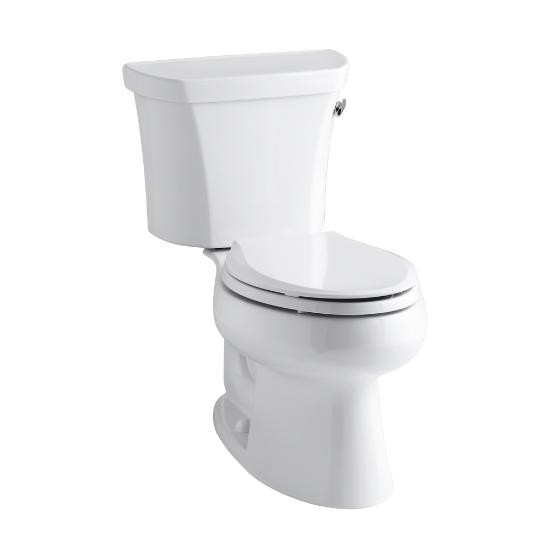 Kohler 3998-RZ-0 Wellworth Two-Piece Elongated 1.28 Gpf Toilet With Class Five Flush Technology Right-Hand Trip Lever Insuliner Tank Liner And Tank Cover Locks 3