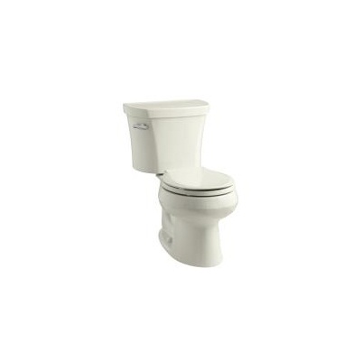 Kohler 3947-UT-96 Wellworth Two-Piece Round-Front 1.28 Gpf Toilet With Class Five Flush Technology Left-Hand Trip Lever Insuliner Tank Liner And Tank Cover Locks 1