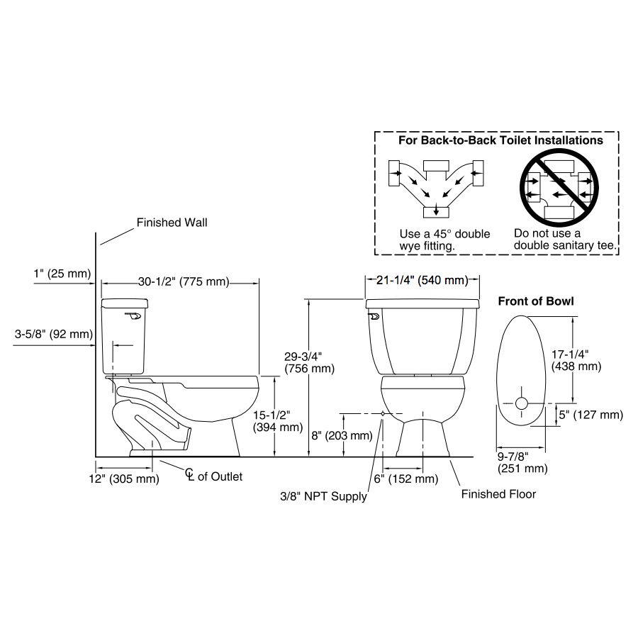 Kohler 3505-0 Wellworth Classic Pressure Lite Elongated 1.6 Gpf Toilet Less Seat 2