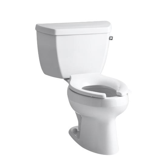 Kohler 3505-TR-0 Wellworth Classic Pressure Lite Elongated 1.6 Gpf Toilet With Tank Cover Locks And Right-Hand Trip Lever Less Seat 3