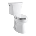 Kohler 3989-0 Highline Comfort Height Two-Piece Elongated Dual-Flush Toilet With Class Five Flush Technology And Left-Hand Trip Lever 3