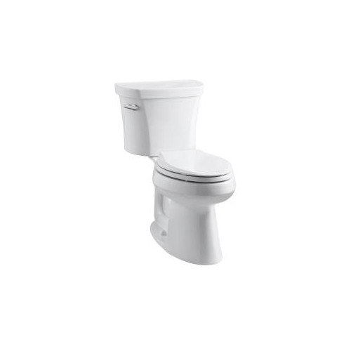 Kohler 3949-T-0 Highline Comfort Height Two-Piece Elongated 1.28 Gpf Toilet With Class Five Flush Technology Left-Hand Trip Lever And Tank Cover Locks 1