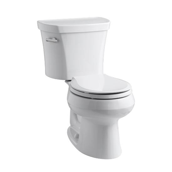 Kohler 3948-UT-0 Wellworth Two-Piece Elongated 1.28 Gpf Toilet With Class Five Flush Technology Left-Hand Trip Lever Insuliner Tank Liner And Tank Cover Locks 3