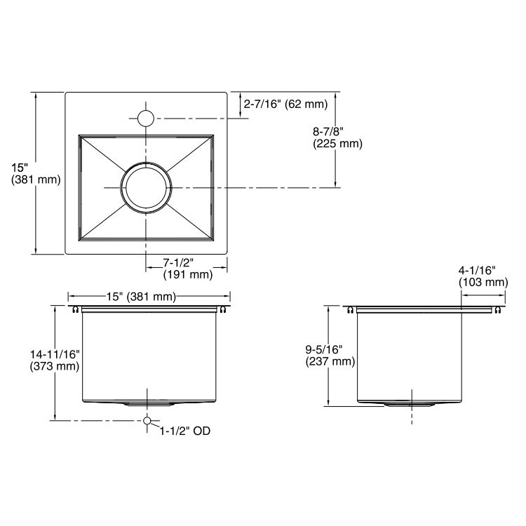 Kohler K3840 Vault 15 x 15 Entertainment Sink 2