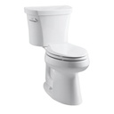 Kohler 3949-T-0 Highline Comfort Height Two-Piece Elongated 1.28 Gpf Toilet With Class Five Flush Technology Left-Hand Trip Lever And Tank Cover Locks 3