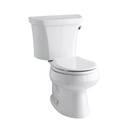 Kohler 3997-RA-0 Wellworth Two-Piece Round-Front 1.28 Gpf Toilet With Class Five Flush Technology And Right-Hand Trip Lever 3
